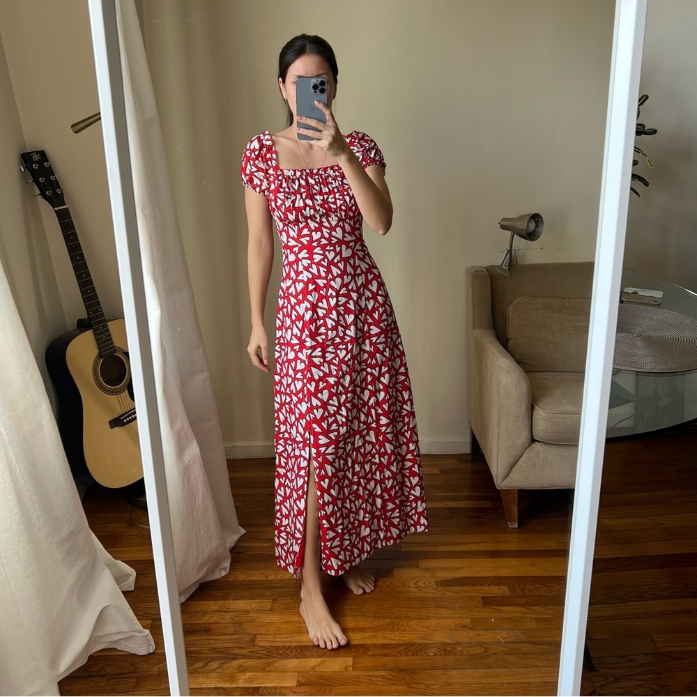 NEW RHODE HEARTS DRESS RED WHITE VALENTINE SIZE S